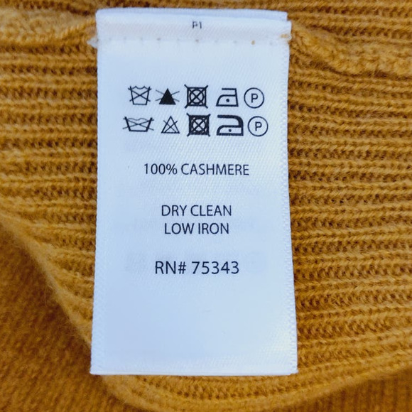 Tahari | Mustard Yellow 100% Cashmere Pure Luxe Long Sleeve Sweater - Picture 12 of 14